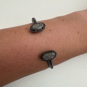 Kendra Scott Elton Gunmetal Cuff in Black Drusy